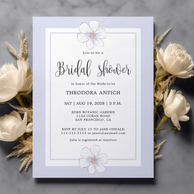 Invitation Fête des mariées florale romantique Lilac (Créateur téléchargé)