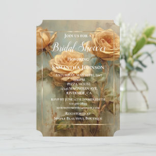 Invitation Fête des mariées florale romantique Rose