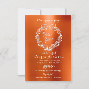 Invitation Fête des mariées Florale Rose rose orange