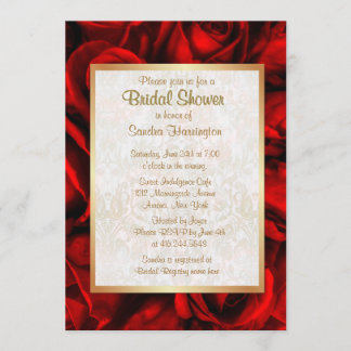 Invitation Fête des mariées Florale Rose rouge