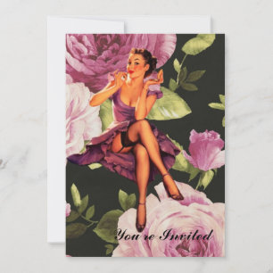 Invitation Fête des mariées Florale vintage Bachelorette Part