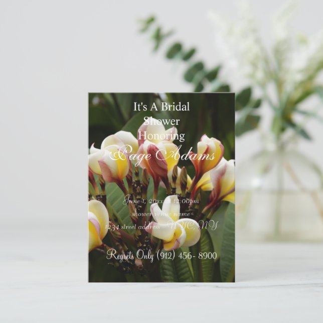 Invitation Fête des mariées Frangipani (Debout devant)