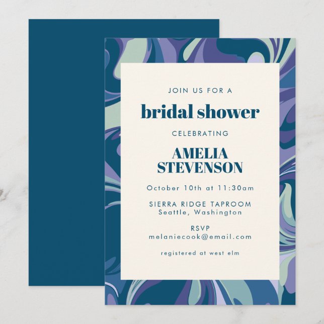 Invitation Fête des mariées frontalière Abstraite moderne (Devant / Derrière)