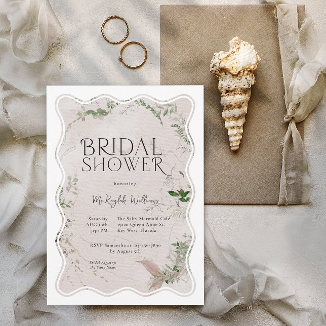 Invitation Fête des mariées frontalière moderne à vague (Available as printed or digital download!)