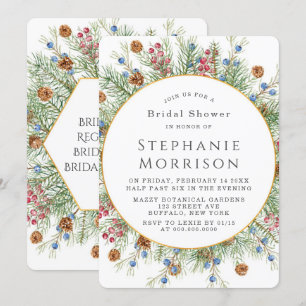 Invitation Fête des mariées géométrique de la couronne de Noë