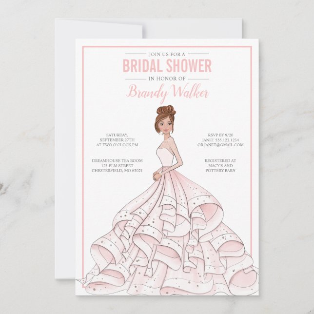 Invitation Fête des mariées Glam Bride modifiable (Devant)