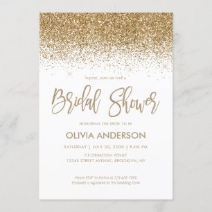 Invitation Fête des mariées Glam Gold Parties scintillant Spa
