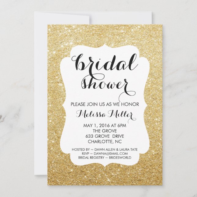 Invitation Fête des mariées - Glittered (Devant)