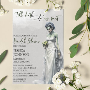 Invitation Fête des mariées Halloween Mariée de Frankenstein