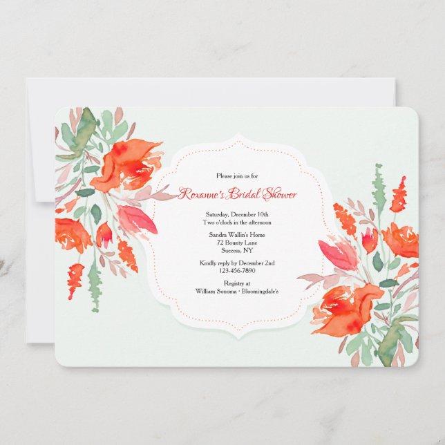 Invitation Fête des mariées Imaginaire aquarelle (Devant)