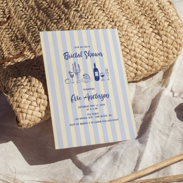 Invitation Fête des mariées italienne à la main tirée (Créateur téléchargé)