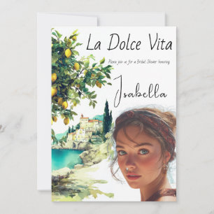 Invitation Fête des mariées italienne La Dolce Vita