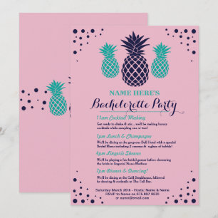 Invitation Fête des mariées Itinéraire Ananas Aloha Invitatio