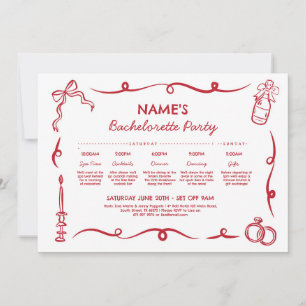 Invitation Fête des mariées Itinéraire main lunaire tiré