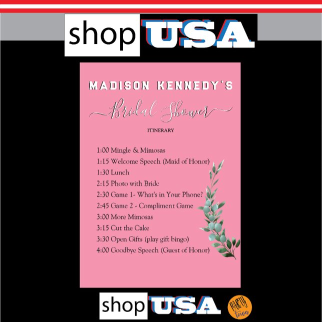 Invitation Fête des mariées Itinéraire Plan amusant Fab Eucal (Créateur téléchargé)