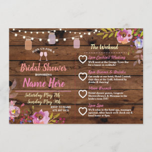 Invitation Fête des mariées jarres florales Bois Itinéraire r