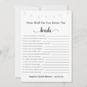 Invitation Fête des mariées Jeu À Quel Point Connaissez-Vous 
