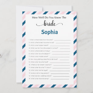 Invitation Fête des mariées Jeu À Quel Point Connaissez-Vous 