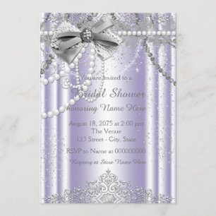Invitation Fête des mariées Lavender et Grey Pearl