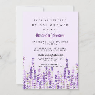 Invitation Fête des mariées Lavender Light Purple Flowers