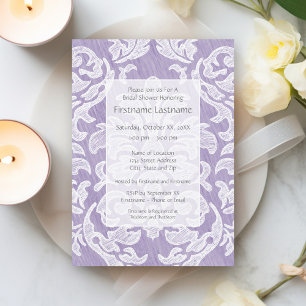 Invitation Fête des mariées Lavender Moderne Damask