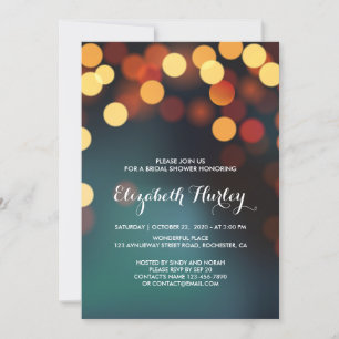 Invitation Fête des mariées légère Turquoise or moderne Spark