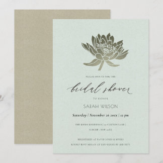 Invitation Fête des mariées LOTUS EN ARGENT BLEU PALE GLAMOUR