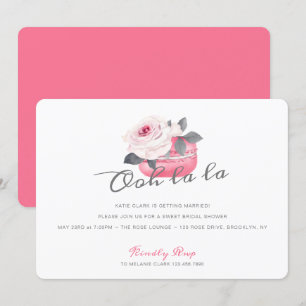 Invitation Fête des mariées Macaron rose aquarelle