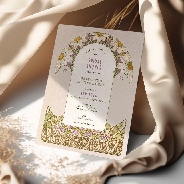 Invitation Fête des mariées marguerites violettes en lavande  (Créateur téléchargé)