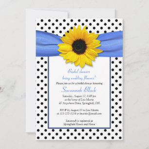 Invitation Fête des mariées Mariage bleu Polka Dot