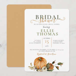 Invitation Fête des mariées Mariage Citrouille d'automne trad