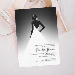 Invitation Fête des mariées Mariage Couture noir et blanc