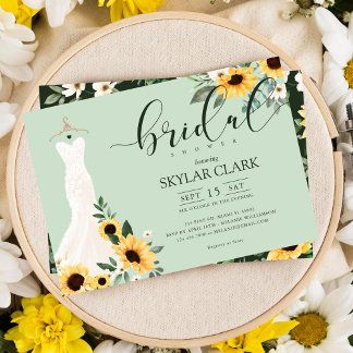 Invitation Fête des mariées Mariage crème de tournesol