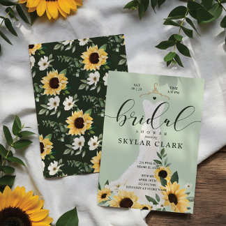 Invitation Fête des mariées Mariage crème de tournesol