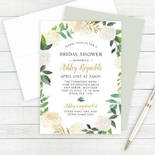 Invitation Fête des mariées Mariage de couronnes florales ver