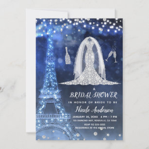 Invitation Fête des mariées Mariage de nuit de Paris