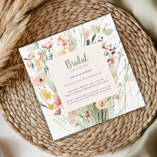 Invitation Fête des mariées Mariage Fleur sauvage aquarelle