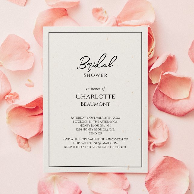 Invitation Fête des mariées Mariage minimaliste simple (Créateur téléchargé)