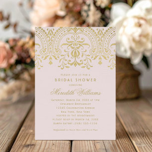 Invitation Fête des mariées Mariage Vintage de glamour rose o
