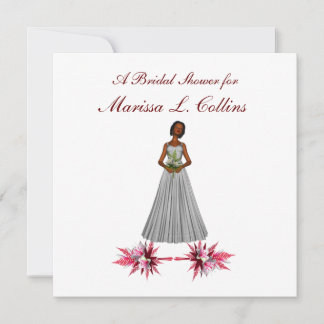 Invitation "Fête des mariées" Mariée afro-amer [2] avec Éping