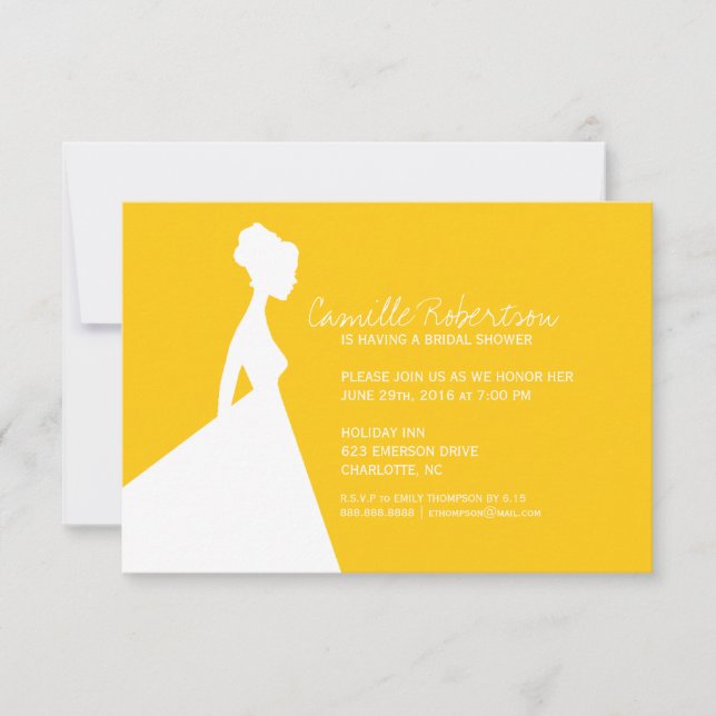 Invitation Fête des mariées | Mariée en or foncé (Devant)