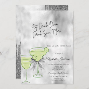 Invitation Fête des mariées Martini Bow Parties scintillant e