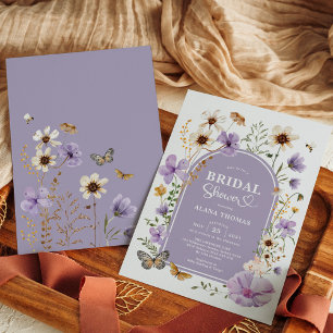 Invitation Fête des mariées Meadow Fleur sauvage Boho violet
