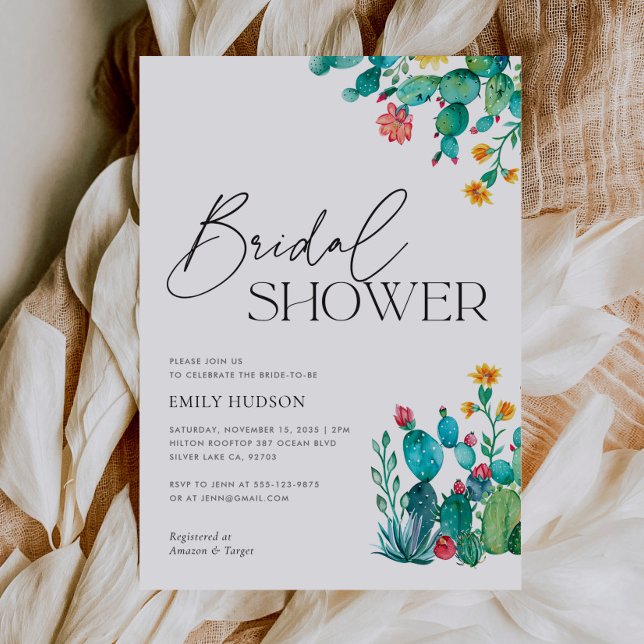 Invitation Fête des mariées mexicaine Cactus Fiesta (Créateur téléchargé)