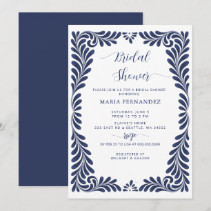 Invitation Fête des mariées mexicaine Fiesta Blue Talavera