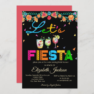 Invitation Fête des mariées mexicaine Fiesta Boissons