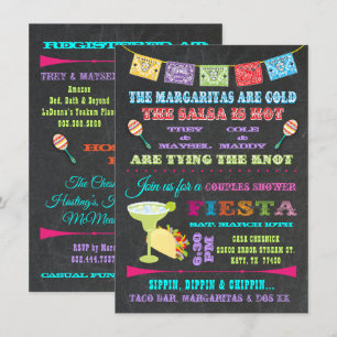 Invitation Fête des mariées mexicaine Fiesta Couples