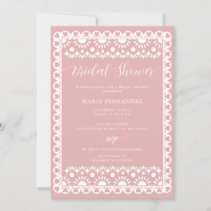 Invitation Fête des mariées mexicaine Picado Boho Papier blan