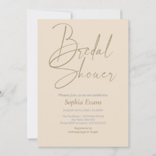 Invitation Fête des mariées minimaliste de crème au beurre d'