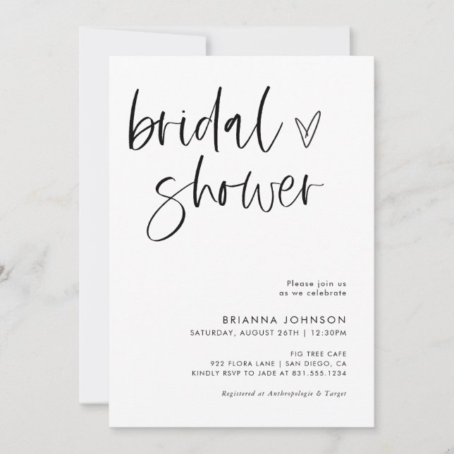 Invitation Fête des mariées minimaliste moderne | Boho Bridal (Devant)